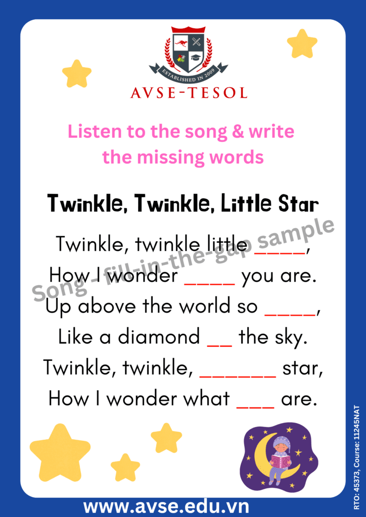 song esl fill in the gap