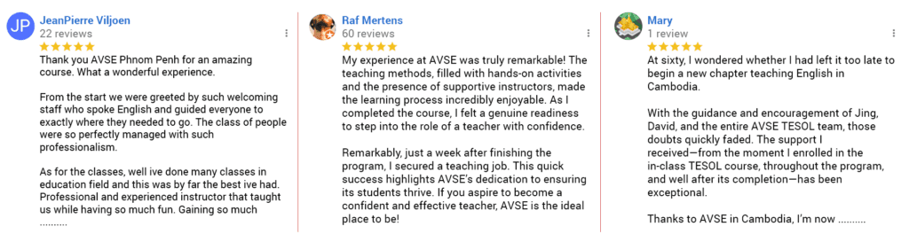 avse tesol reviews